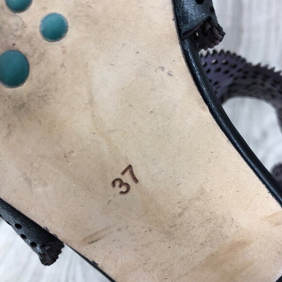 Everybody by BZ Moda Sandals Womens EU 37 Black Leather Back Zip Shoes - Picture 11 of 12